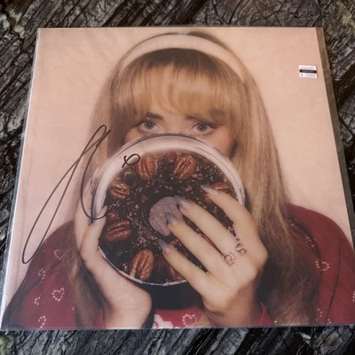 Sabrina Carpenter Signed Fruitcake Olive Green 12” Vinyl Jacket Newbury Comics - Image 1 of 4