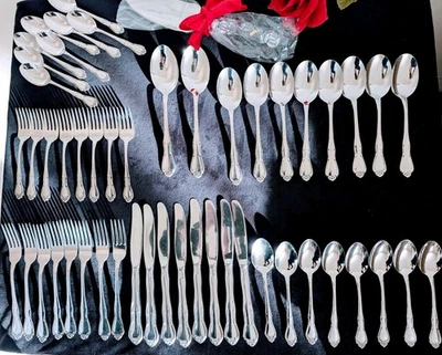 Juego de 50 piezas vintage Sears Fleurette de acero inoxidable de moda Sears Roebuck Foto 1 de 4