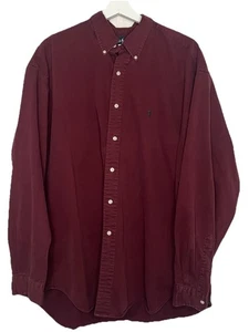 Ralph Lauren Shirt Mens XXL 2XL Red Blaire Button Down Cotton Casual Pony Logo - Picture 1 of 6