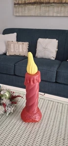 Candela di Natale rossa vintage Beco in plastica illuminata soffiaggio stampo - Foto 1 di 10