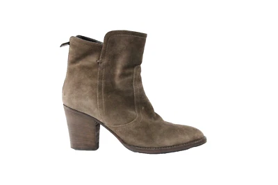 Botas de Gamuza Aquatalia Talla 8 Mujer Botines de Tacón Zapatos Hechos en Italia Cremallera Foto 1 de 4