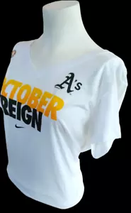 Nike Women's Oakland Athletics October Reign White Slim Fit Shirt Size X-Large - Picture 1 of 3
