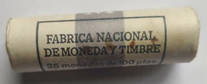 ESPAÑA: Original cartucho 25 monedas 100 pesetas 1984 Rey Juan Carlos I - Picture 1 of 3
