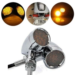 Luces LED de giro cromadas para Harley Sportster 883 1200 Kawasaki Vulcan 900 - Imagen 1 de 12