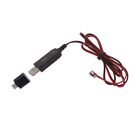 USB Magnetic Charging Cable Cord+Type-C Adapter for 3.7V 14500 26650 18650 16340