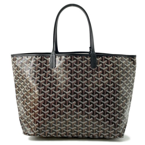 GOYARD Saint Louis taglia PM rivestito in PVC tela pelle nero