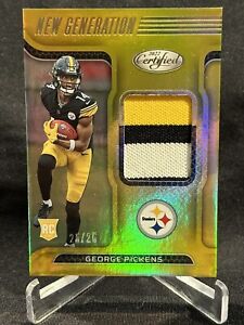 George Pickens 2022 Certified New Generation Jersey Patch RC Gold /25 Steelers