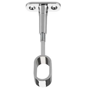 Supporto Centrale Per Tubo Armadio Ovale 30 x 15 mm In Metallo Cromo Lucido - Foto 1 di 2