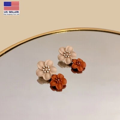 Moda Mujeres Pendientes Plata de Ley 925 Color Cálido Flor Pétalos Borla 1586 Foto 1 de 4