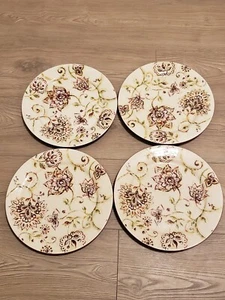 Lot Set Of 4 Pier 1 Imports Josephine Dinner Plates 11" Ironstone hand painted - Picture 1 of 12