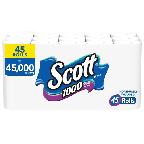Scott 1000 Limited Edition Bath Tissue (1,000 sheets/roll, 45 toilet ...
