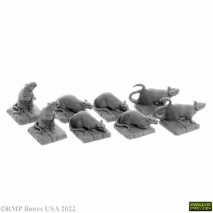 8 x DIRE RATS - BONES USA DWELLERS REAPER figurine miniature rpg jdr 7036 77016 - Imagen 1 de 1