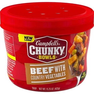 Campbell's Chunky Soup 🍲 Beef with Country Vegetables 15.25 oz (Pack of 4) - Picture 1 of 4