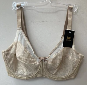 Wacoal Bra Size 32G 34D Beige Nude Retro Chic Full Figured Underwired Toast - Picture 1 of 2