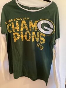Green Bay Packers Reebok Long Sleeve T-Shirt Green XL Womans