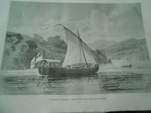 Gravure 1877  - Afrique Zanzibar La Betsy sur le Tanganika - Picture 1 of 1