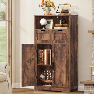 Storage Cabinet With 2 Drawers & Shelves Kitchen Cabinet For Living Room Kitchen - Picture 1 of 8