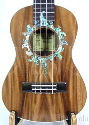 Solid Acacia Koa Tenor Ukulele,Sun abalone rosette, HUA537 - Image 1 of 4