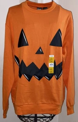 Sudadera Calabaza Halloween Cara Jack-O-Lantern Naranja Adulto Unisex Talla Grande Foto 1 de 3