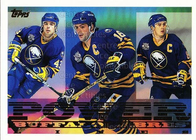 1995-96 Topps Power Lines #6 Jason Dawe, Pat LaFontaine, Alexander Mogilny - Image 1 of 1