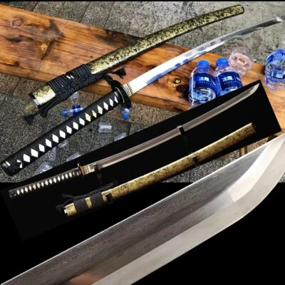 手工制作 百叶折钢锋利刀片 日本武士 Katana Sword Battle Ready #1561 — 第 1/4 张图片