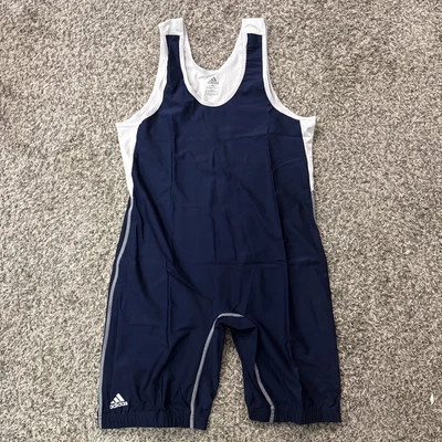 New without Tag Adidas Wrestling Singlet Navy And White Adult XL