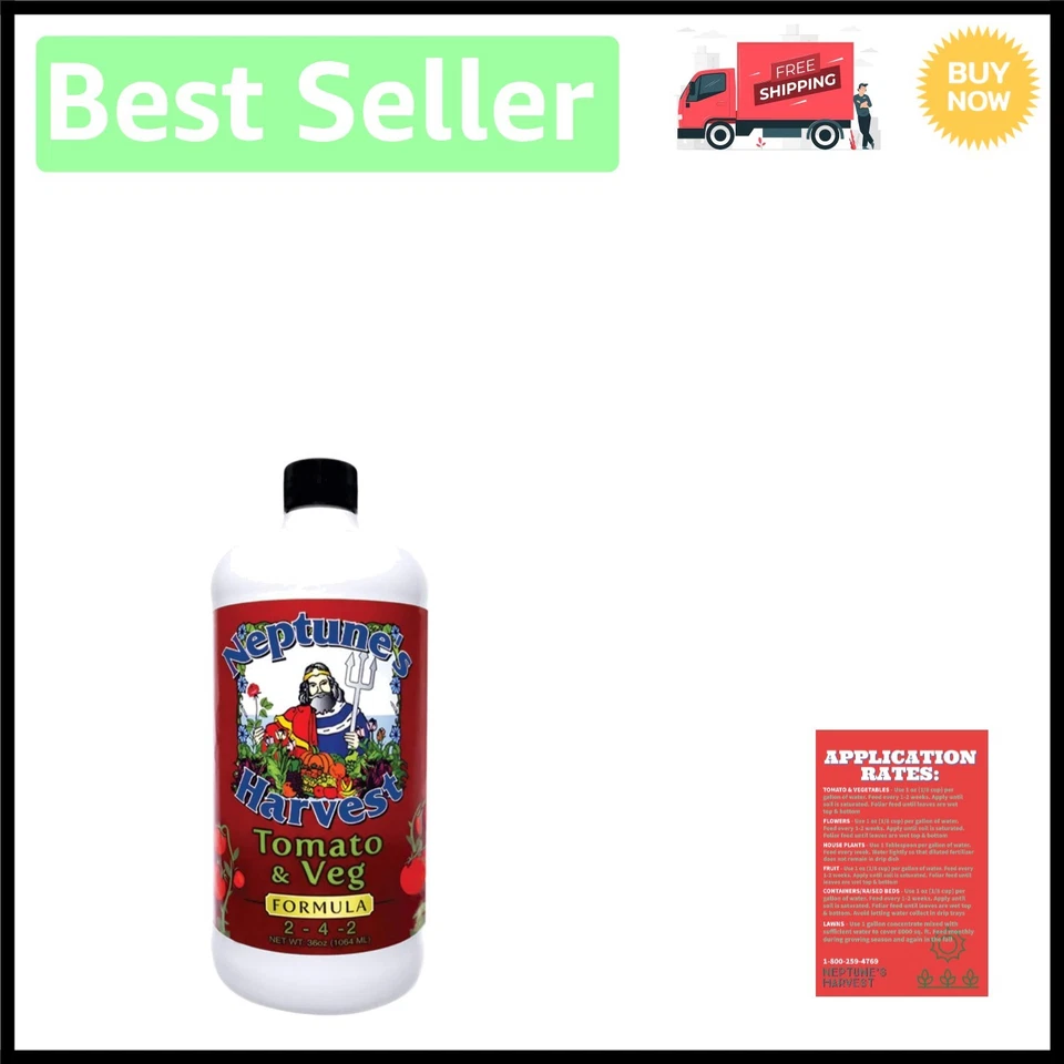 Neptune's Harvest TV136 Tomato Veg Formula Fertilizer 36 Oz