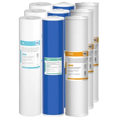 3 Stage 20"x4.5" PP KDF CTO Carbon Water Softener Filter Whole House Cartridges - Image 1 of 4