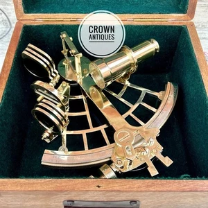 Antique Vintage Maritime Brass Nautical Sextant Kelvin Hughes London gift - Picture 1 of 6
