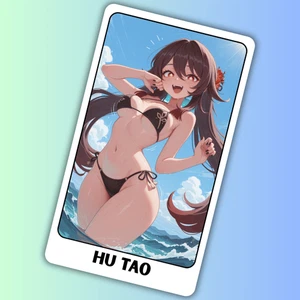 Custom Collectible Sexy Anime Waifu Sticker Card 2.62" x 4.52" - Picture 1 of 3