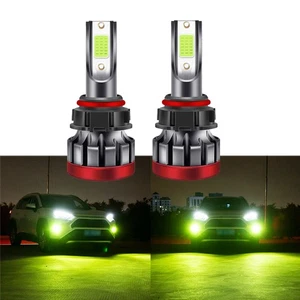 PAIR Lemon Green LED Light Bulbs For For Chevy Silverado 1500 2500 HD 2007-2015 - Picture 1 of 10
