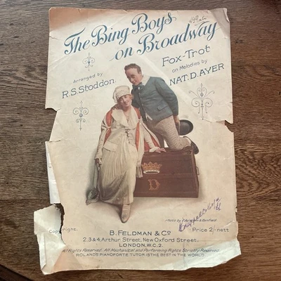 The Bing Boys on Broadway - Stoddon & Ayer - Rare 1918 Sheet Music Cover - Image 1 of 2