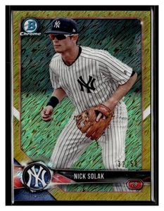 2018 Bowman #BCP104 Nick Solak Chrome Prospects Gold Refractor #/50 - Bild 1 von 2