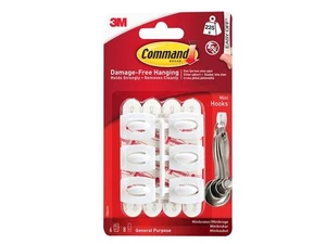 Command™ - White Mini Hooks (Pack 6) - Picture 1 of 1