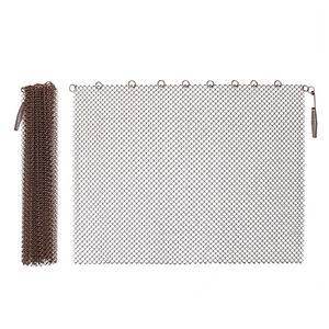 Fireplace Mesh Screen Curtain,2 Packs Spark Guard Mesh Metal Fire Screen1623 - Picture 1 of 10