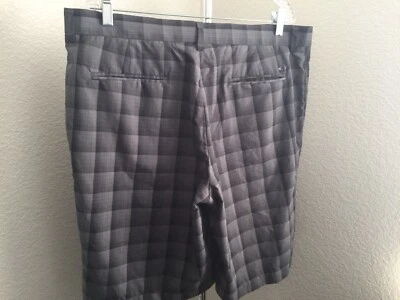 Shorts de golfe masculino Grand Slam Performance xadrez cinza zíper bolso de carga 38 - Imagem 1 de 4