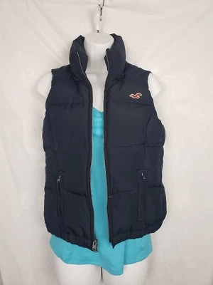 Chaqueta chaleco acolchado Hollister para mujer talla pequeña azul marino  Foto 1 de 4