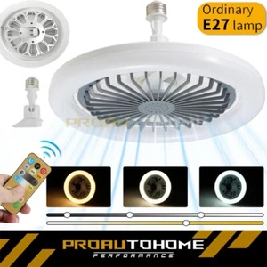E27 Socket Light With Remote, Ceiling Fan Adjustable Smart LED Fan 3 Windshields - Picture 1 of 7
