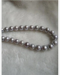 AAA+ 12-11mm natural south sea Gray pearl necklace 14K Gold 18inch - Picture 1 of 5