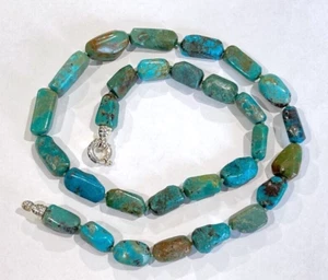Vintage Whitney Kelly Sterling Knotted Chunky Turquoise Nugget Necklace - Picture 1 of 4