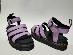 Dr Doc Martens Blaire sandali con cinturino plateau in pelle lilla Pisa taglia 10 - Foto 1 di 6