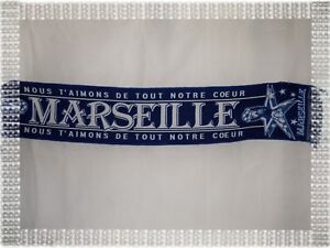 Echarpe Marseille Nous T'Aimons de Tout Notre Coeur Marine Blanc 