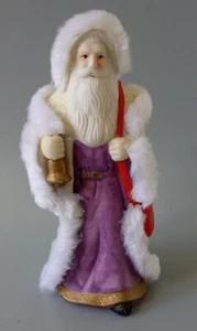 Vgt. Santa Ceramic Figurine With Fur Lined Coat. 7" Tall. Christmas  - Picture 1 of 5