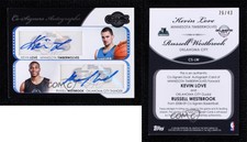 2008-09 Topps Co-Signers Dual /43 Russell Westbrook Kevin Love Rookie Auto RC