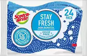 Scotch Brite Blue Non-Scratch Scrub Sponges 24 PACK 3M NEW - Picture 1 of 12