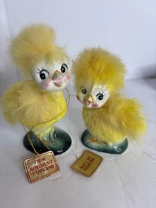 Neu Vintage Norcest Furland gelb Chics Figuren Etiketten all die Jahre gelagert - Bild 1 von 6
