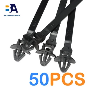 Set of 50 Automotive Cable Strap Push Mount Wire Tie Retainer Clip Clamp - Picture 1 of 6