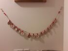 New Wooden Merry Christmas bunting wall hanging decor red ribbon bows 19.99p