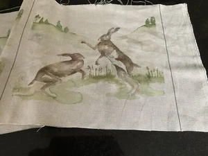 Voyage Maison Boxing Hares Linen Cushion Panel x 4. Brand New - Bild 1 von 4