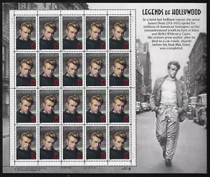 US Stamps Full Pane Of 20, James Dean, Legends of Hollywood #3082 - Picture 1 of 1